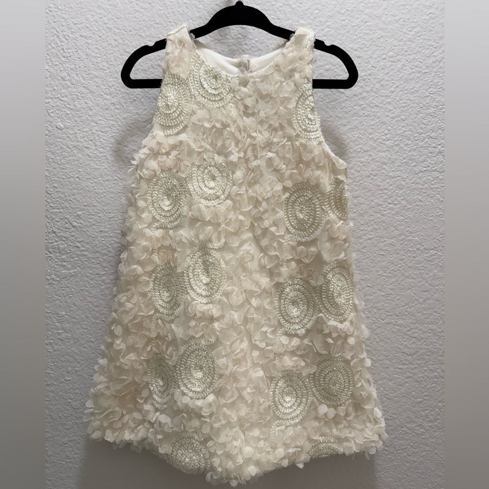 Pippa & Julie White Textured Girls Dress